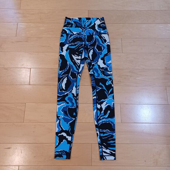 Lululemon Wunder Under High Rise Leggings Size 6 Boom Bloom Beach Blanket Blue - Picture 2 of 7